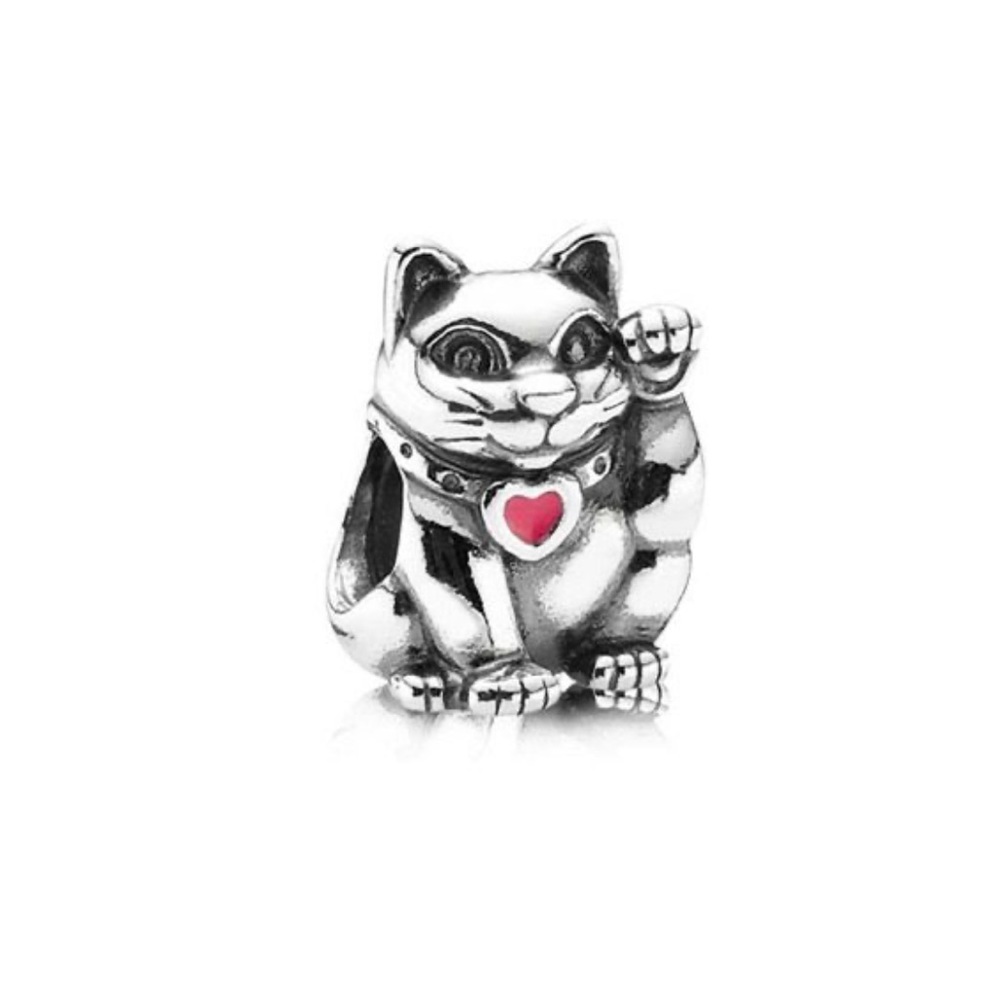 Retired PANDORA Lucky Cat Charm EUC